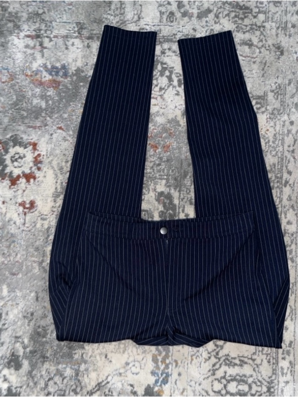 H&M Navy Pinstripe Ankle Pants